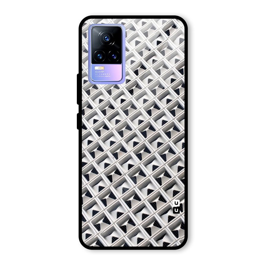 Check White Design Glass Back Case for Vivo Y73