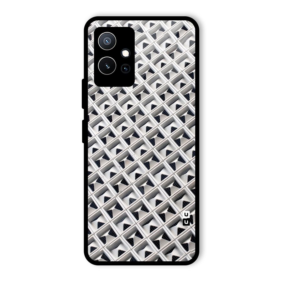 Check White Design Glass Back Case for Vivo Y75 5G