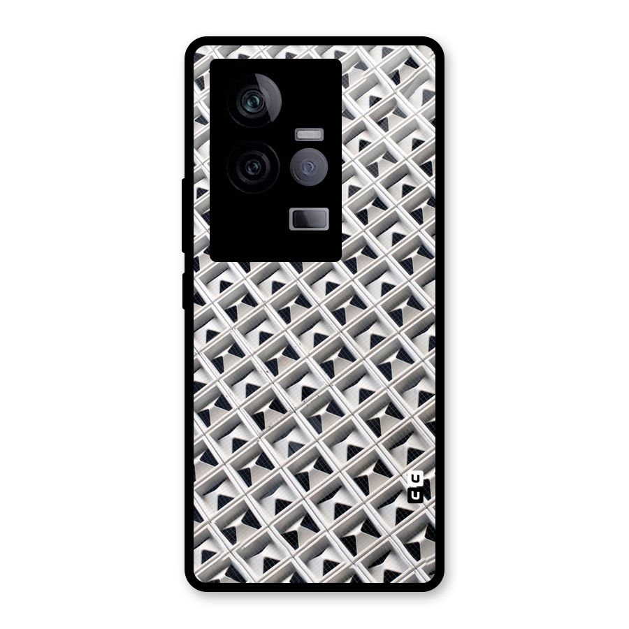 Check White Design Glass Back Case for Vivo iQOO 11 5G