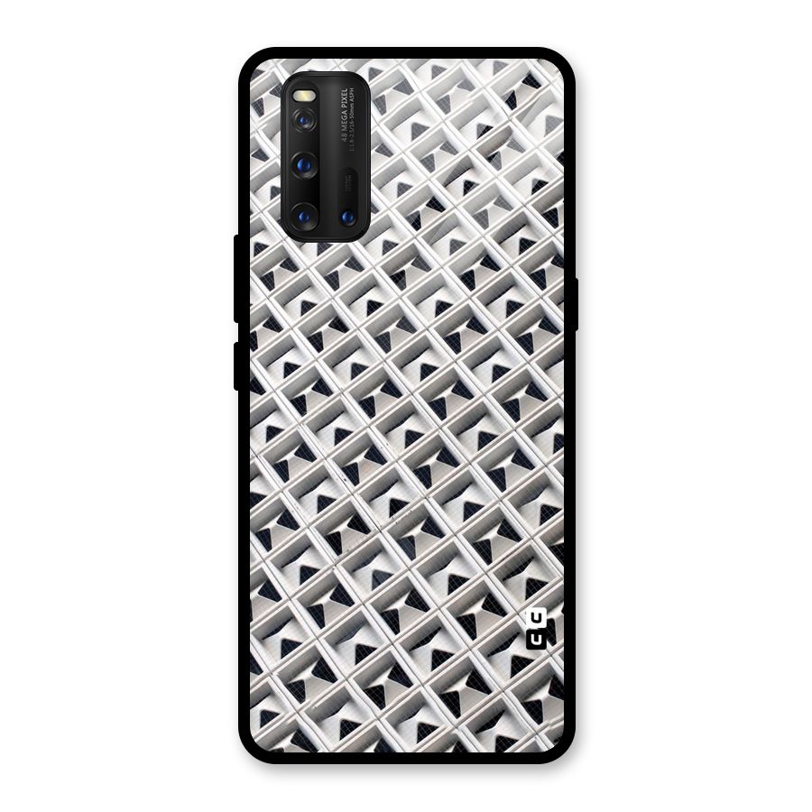 Check White Design Glass Back Case for Vivo iQOO 3