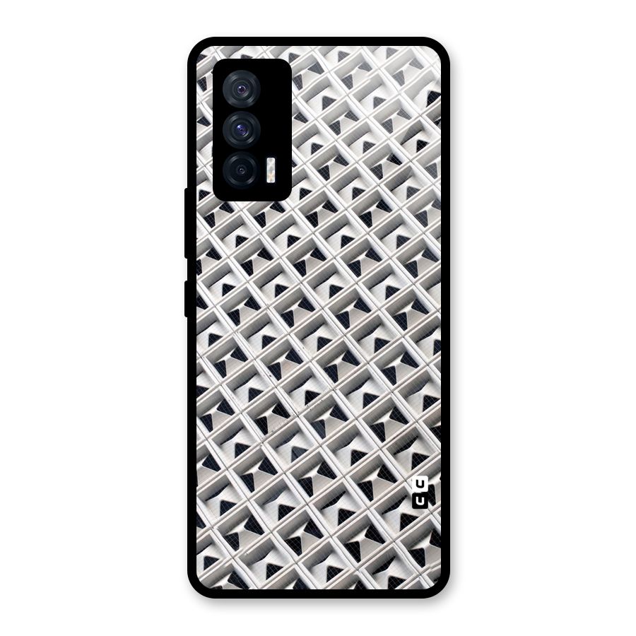 Check White Design Glass Back Case for Vivo iQOO 7 5G