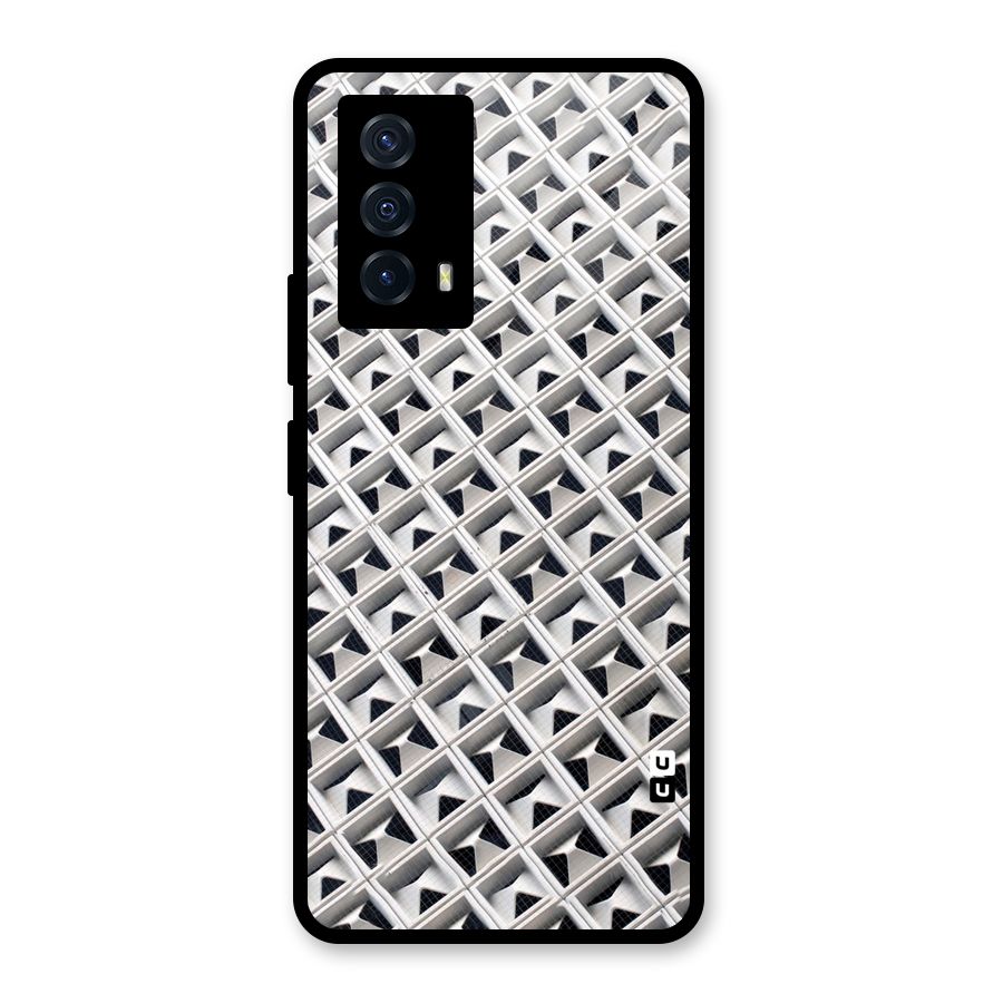 Check White Design Glass Back Case for Vivo iQOO Z5