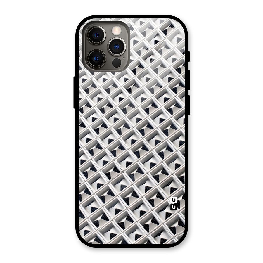 Check White Design Glass Back Case for iPhone 12 Pro