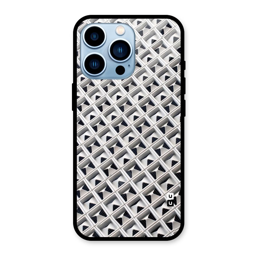 Check White Design Glass Back Case for iPhone 13 Pro