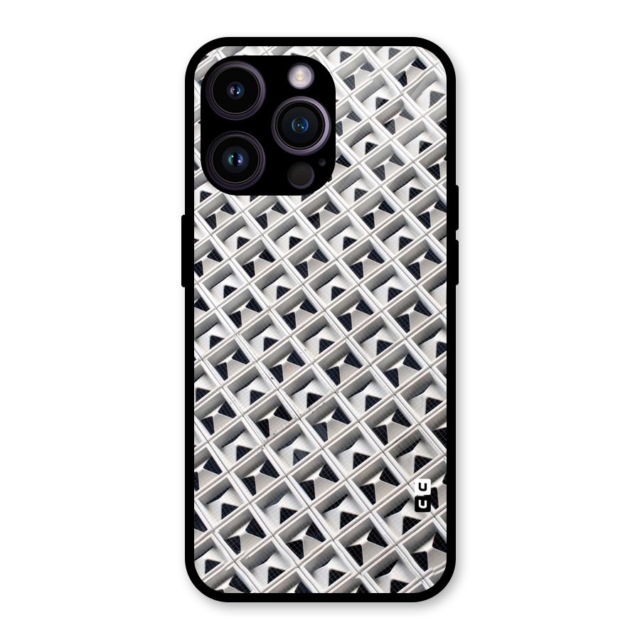 Check White Design Glass Back Case for iPhone 14 Pro Max