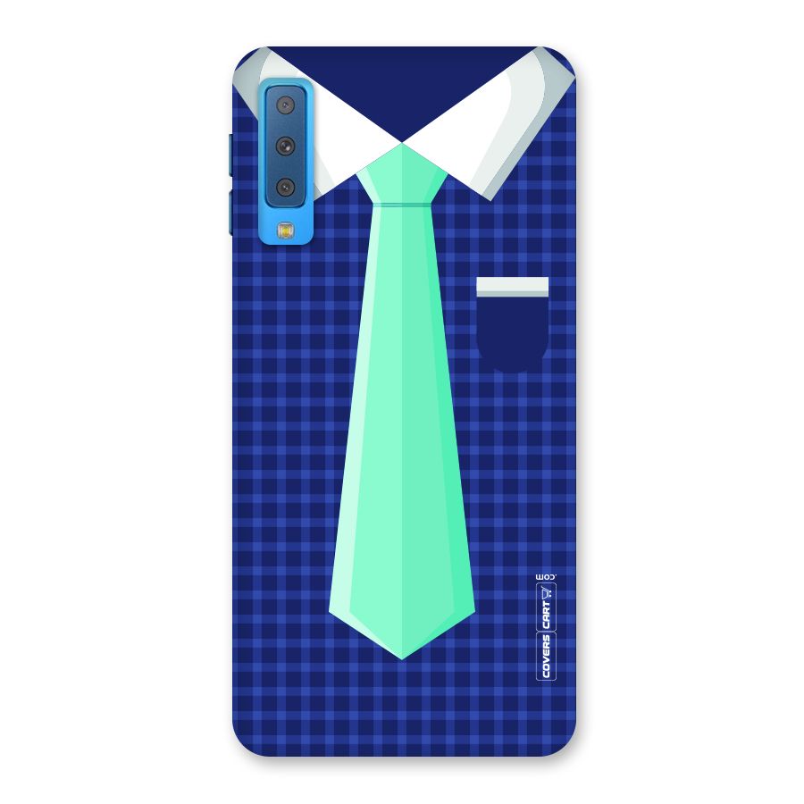 Checked Shirt Tie Back Case for Galaxy A7 (2018)
