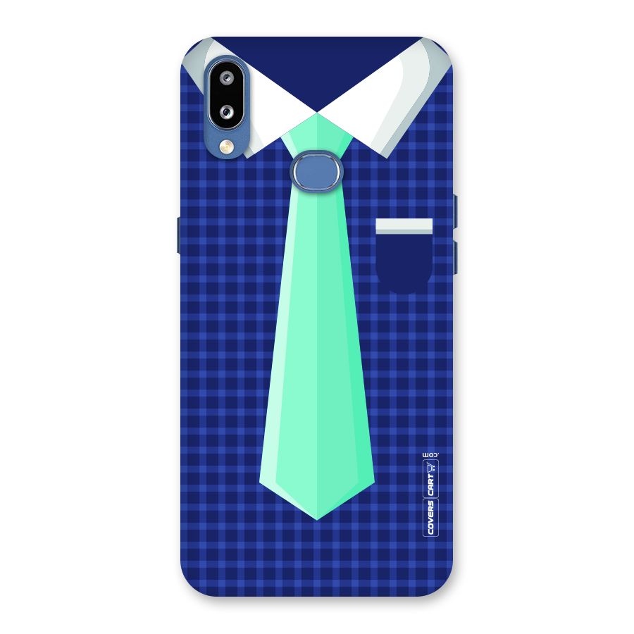 Checked Shirt Tie Back Case for Galaxy M01s
