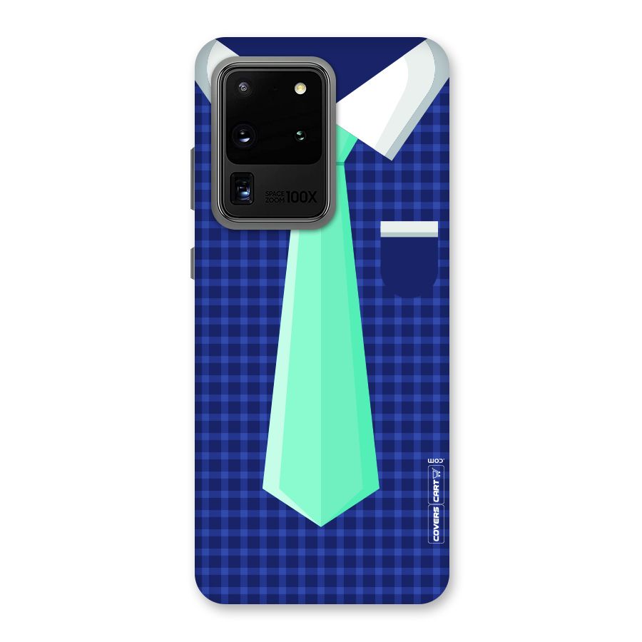 Checked Shirt Tie Back Case for Galaxy S20 Ultra