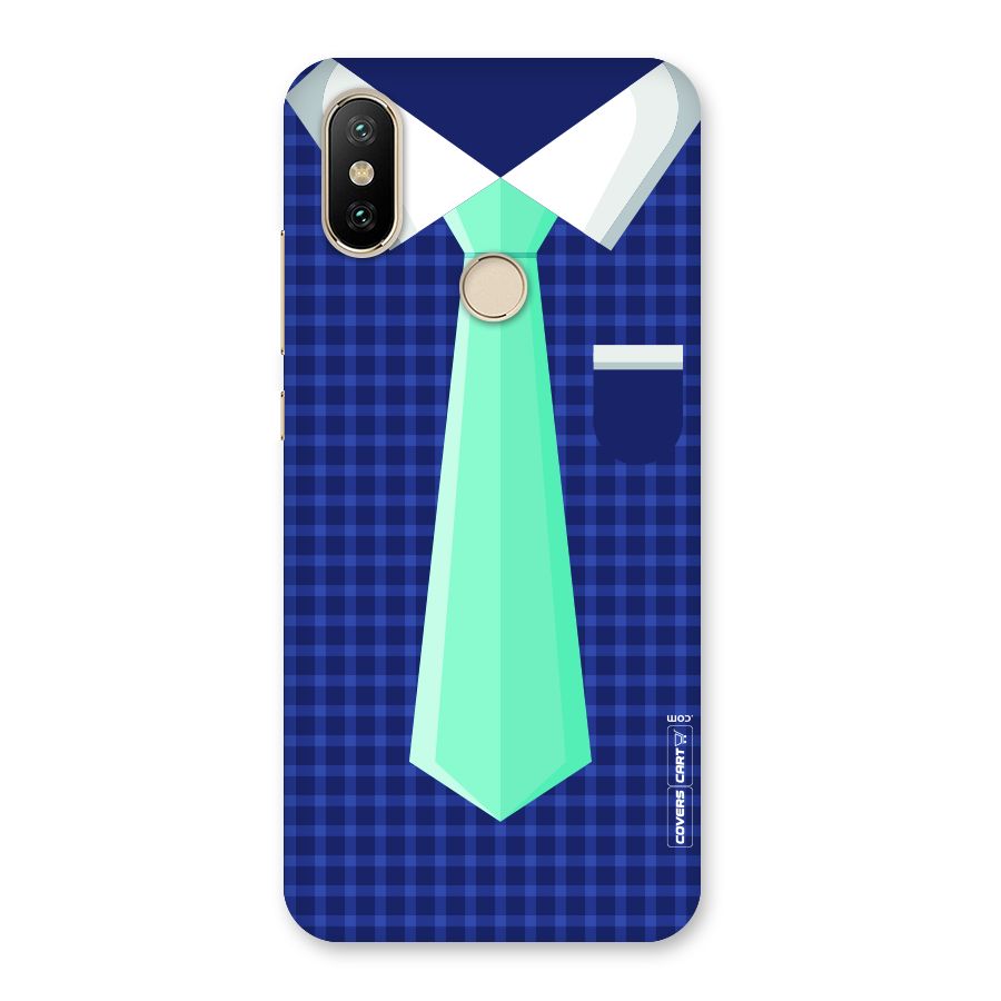 Checked Shirt Tie Back Case for Mi A2