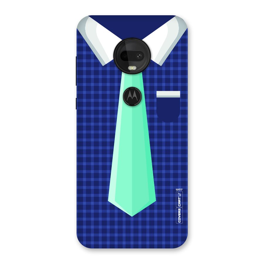 Checked Shirt Tie Back Case for Moto G7