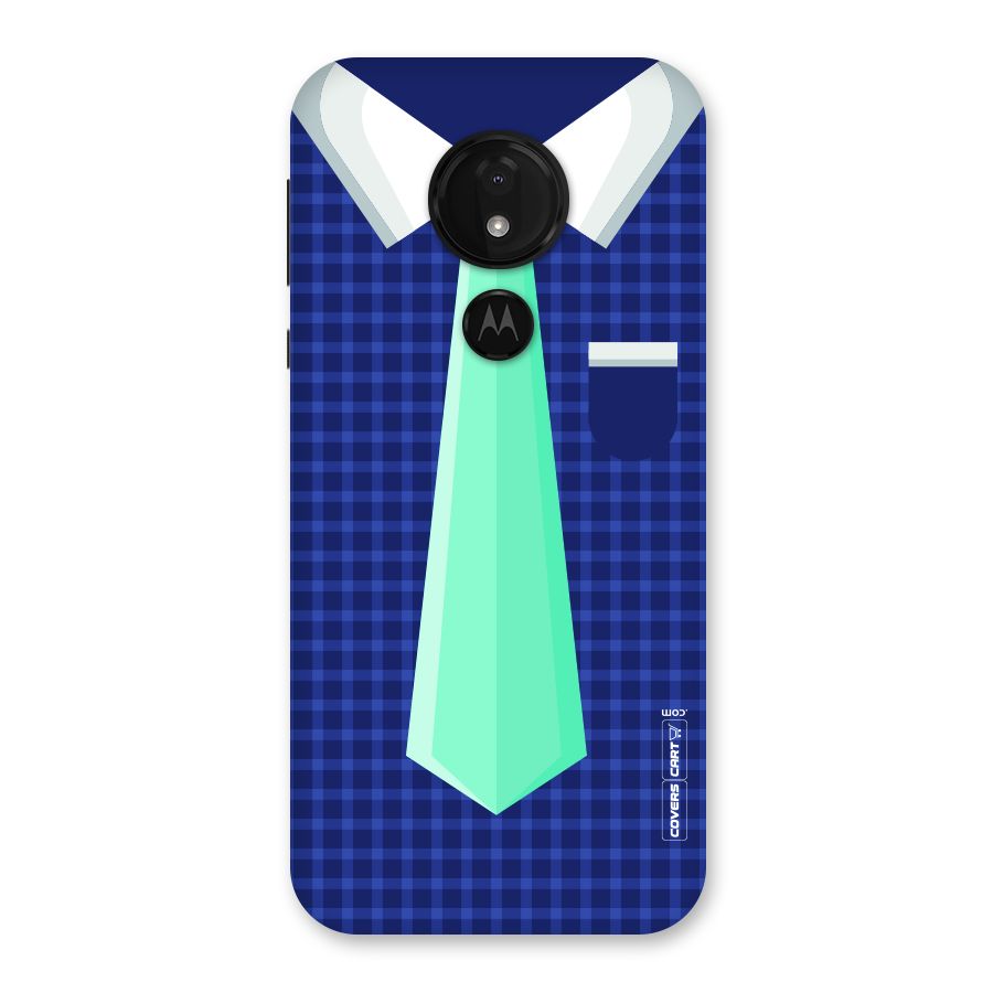 Checked Shirt Tie Back Case for Moto G7 Power