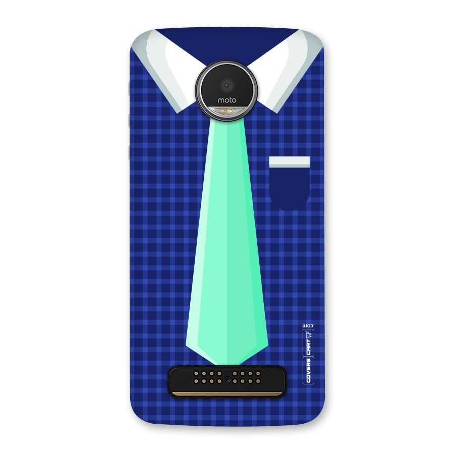 Checked Shirt Tie Back Case for Moto Z Play