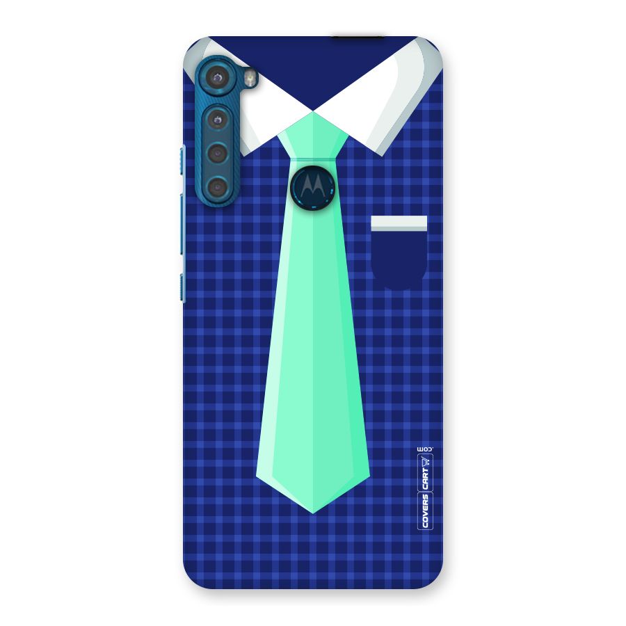 Checked Shirt Tie Back Case for Motorola One Fusion Plus