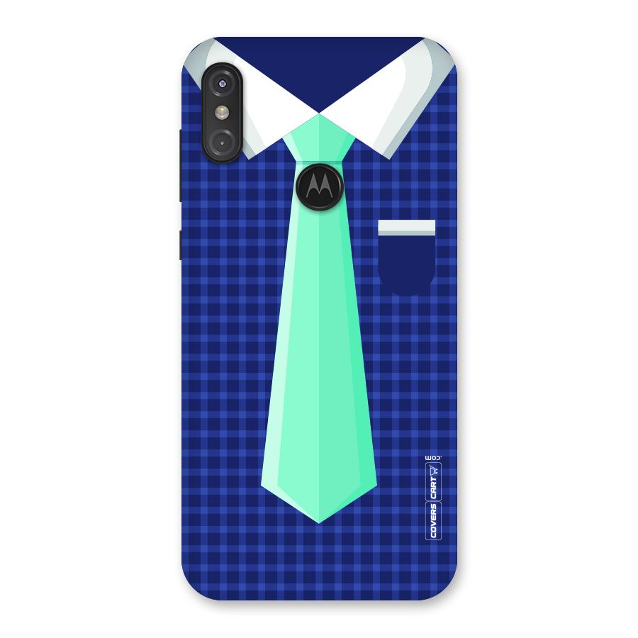 Checked Shirt Tie Back Case for Motorola One Power
