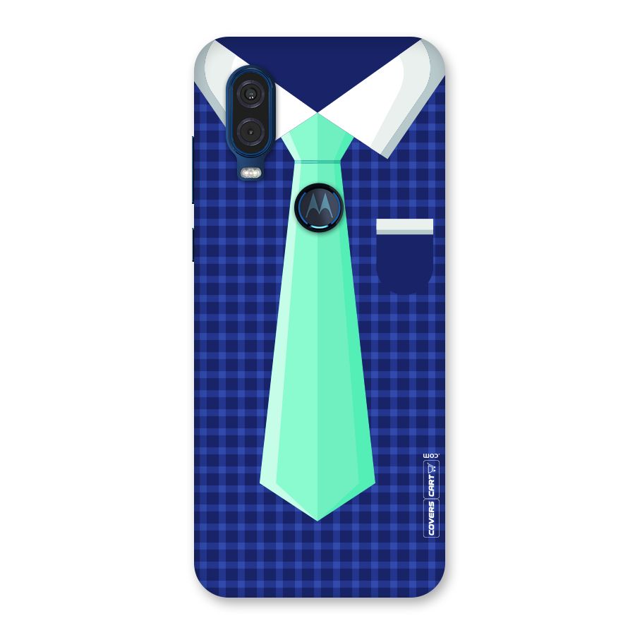 Checked Shirt Tie Back Case for Motorola One Vision