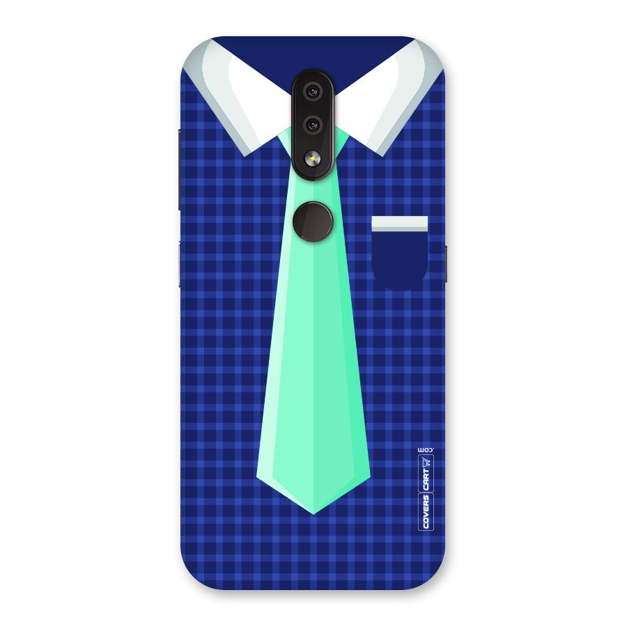 Checked Shirt Tie Back Case for Nokia 4.2