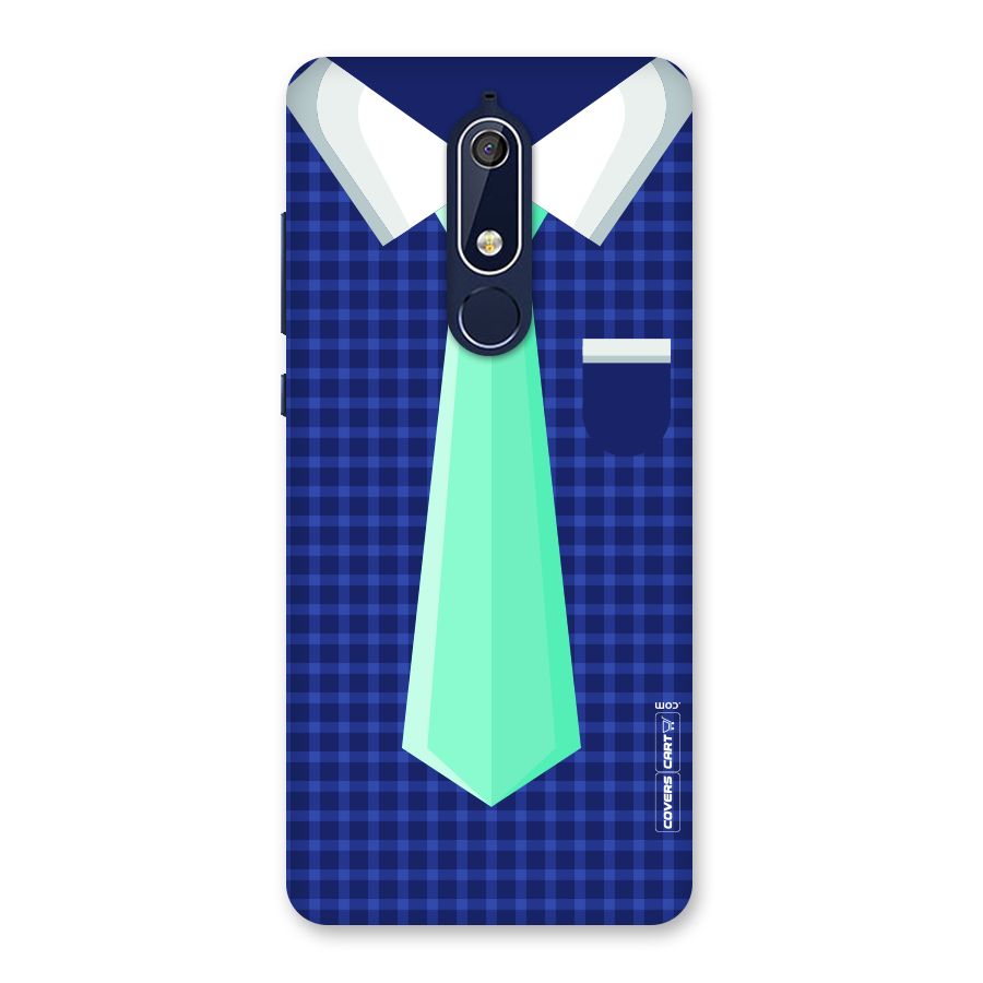 Checked Shirt Tie Back Case for Nokia 5.1