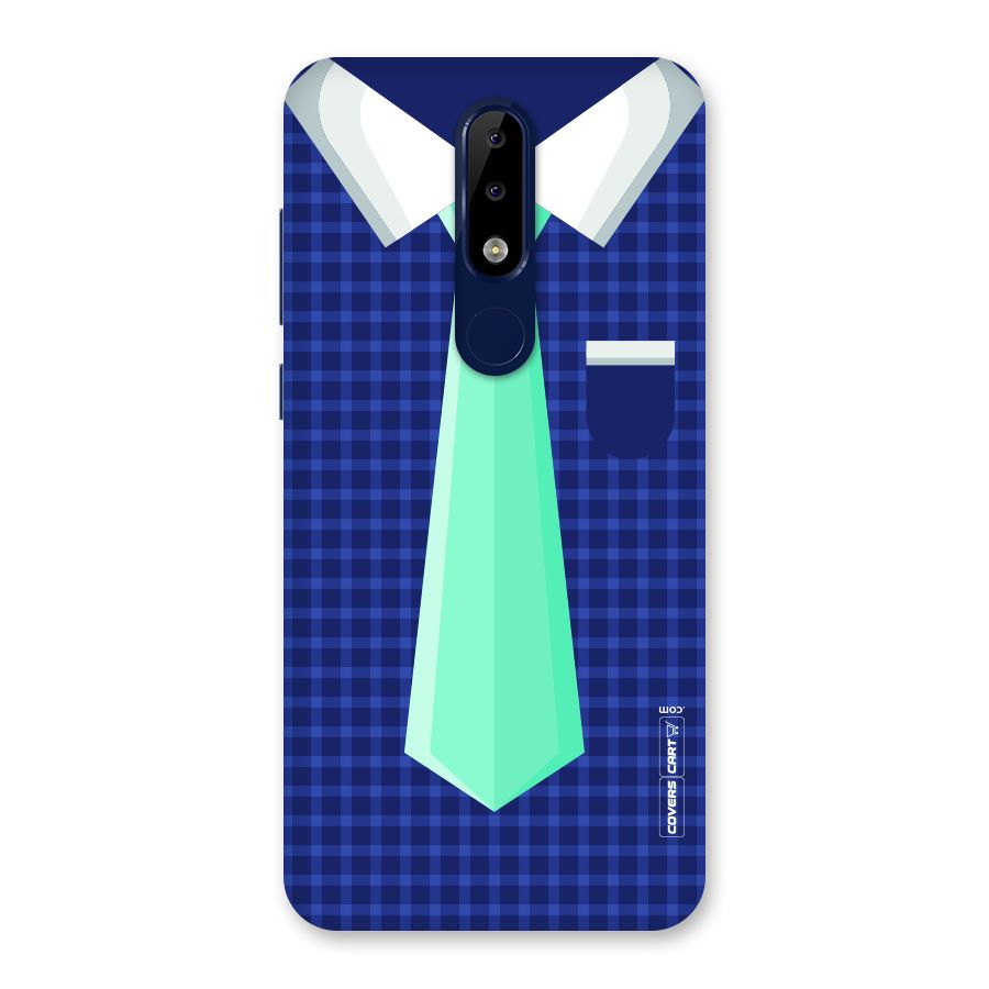 Checked Shirt Tie Back Case for Nokia 5.1 Plus