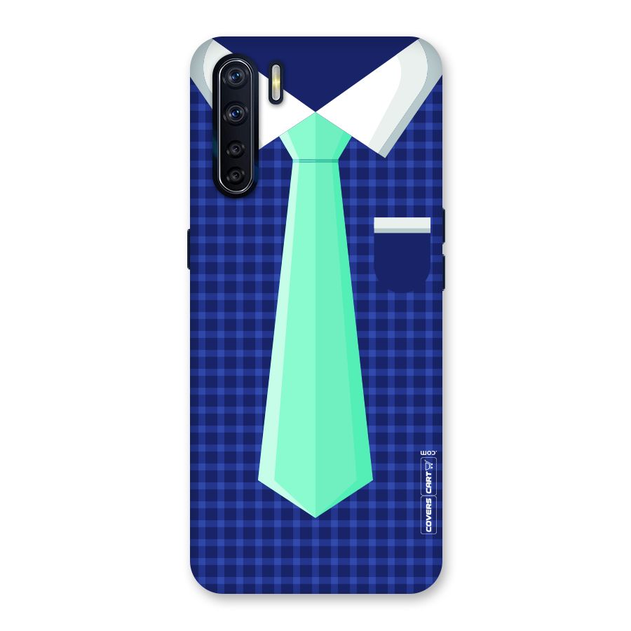 Checked Shirt Tie Back Case for Oppo F15