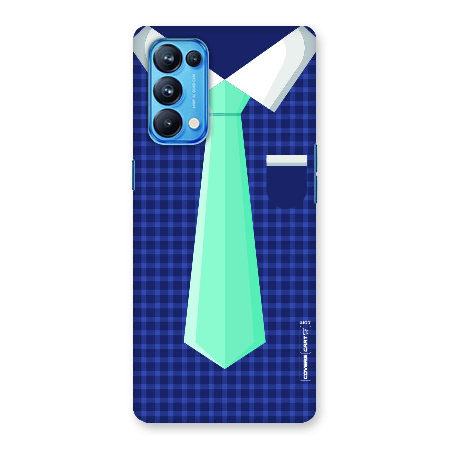 Checked Shirt Tie Back Case for Oppo Reno5 Pro 5G