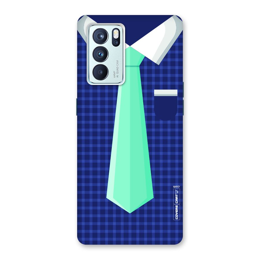 Checked Shirt Tie Back Case for Oppo Reno6 Pro 5G