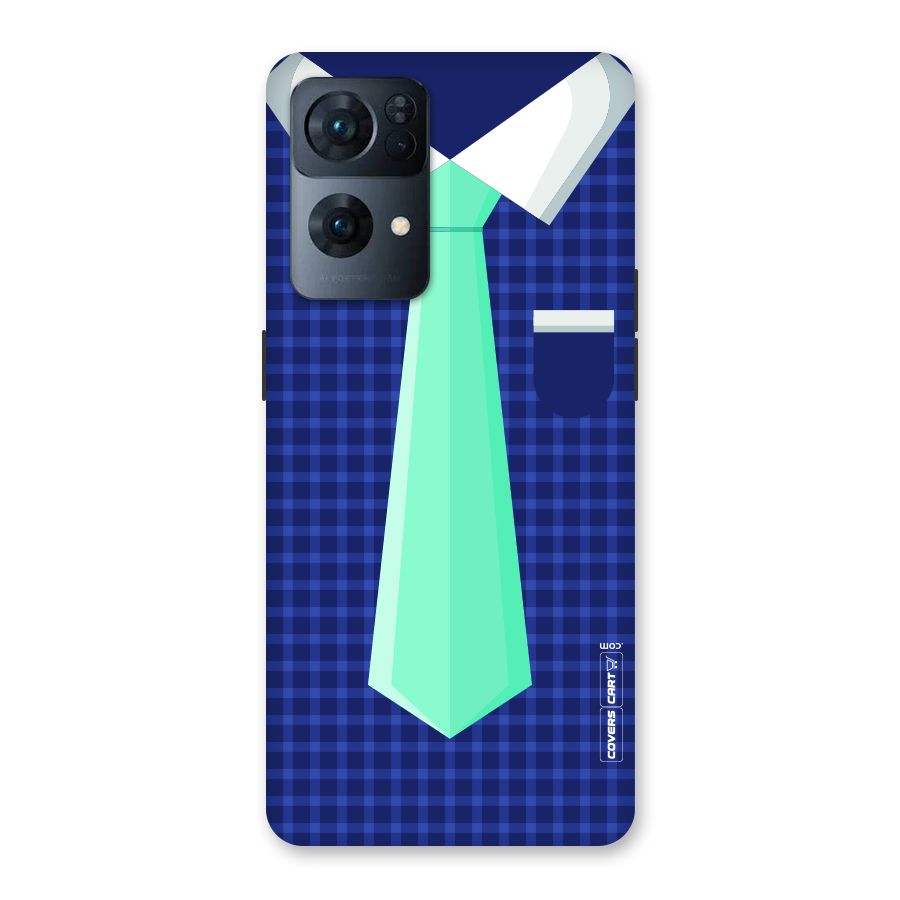 Checked Shirt Tie Back Case for Oppo Reno7 Pro 5G