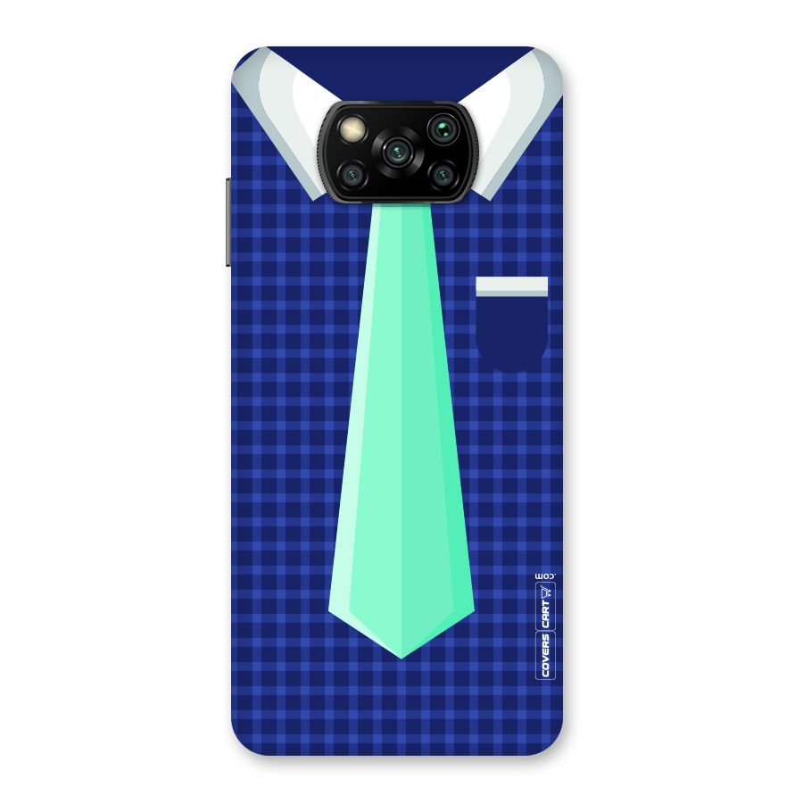 Checked Shirt Tie Back Case for Poco X3