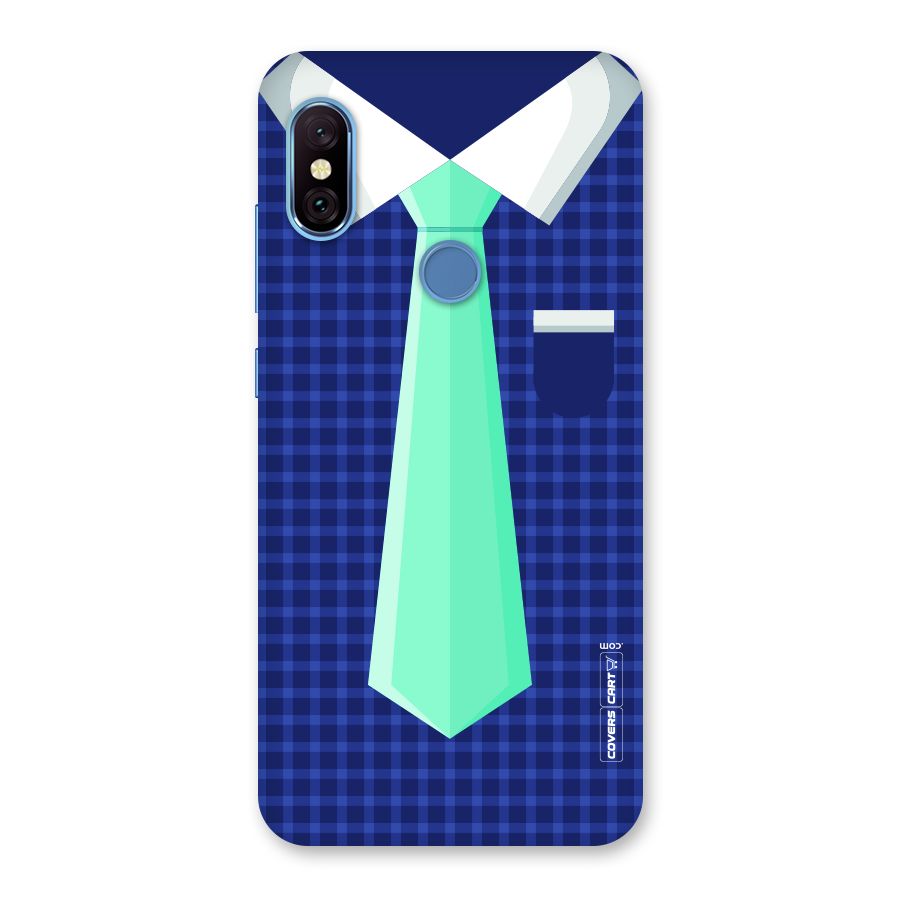 Checked Shirt Tie Back Case for Redmi Note 6 Pro