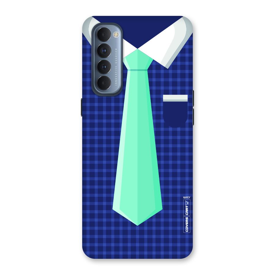 Checked Shirt Tie Back Case for Reno4 Pro