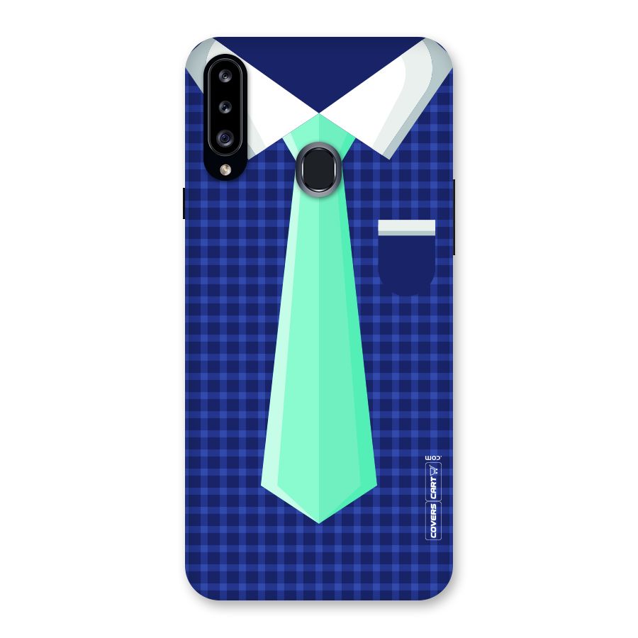 Checked Shirt Tie Back Case for Samsung Galaxy A20s