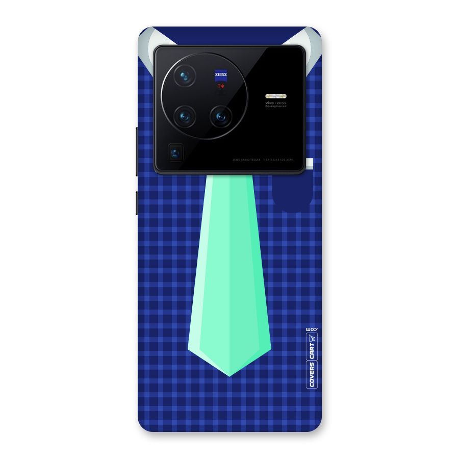 Checked Shirt Tie Back Case for Vivo X80 Pro