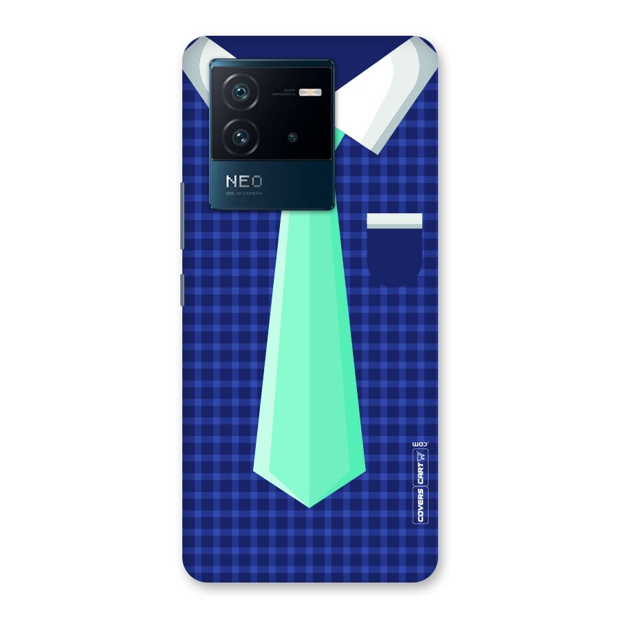 Checked Shirt Tie Back Case for Vivo iQOO Neo 6 5G