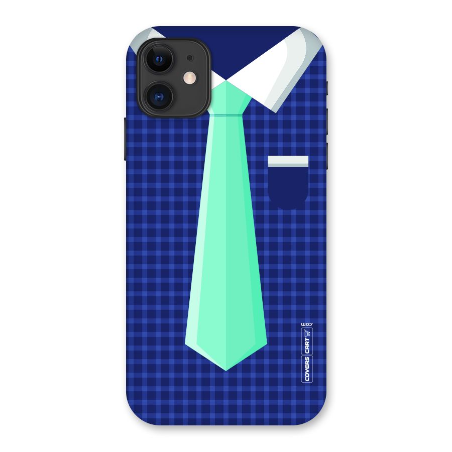 Checked Shirt Tie Back Case for iPhone 11