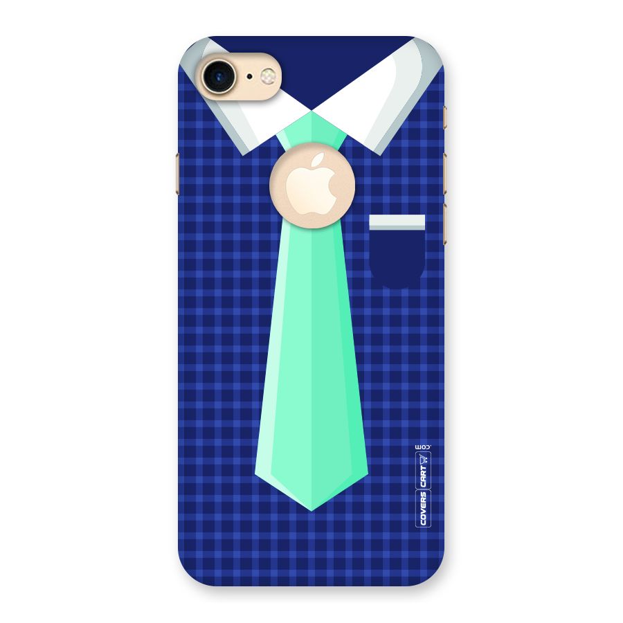 Checked Shirt Tie Back Case for iPhone 7 Logo Cut