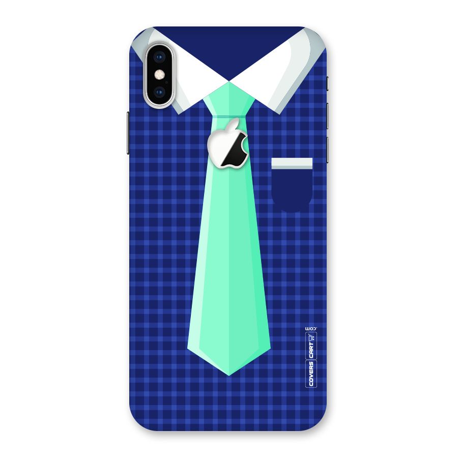 Checked Shirt Tie Back Case for iPhone XS Max Apple Cut