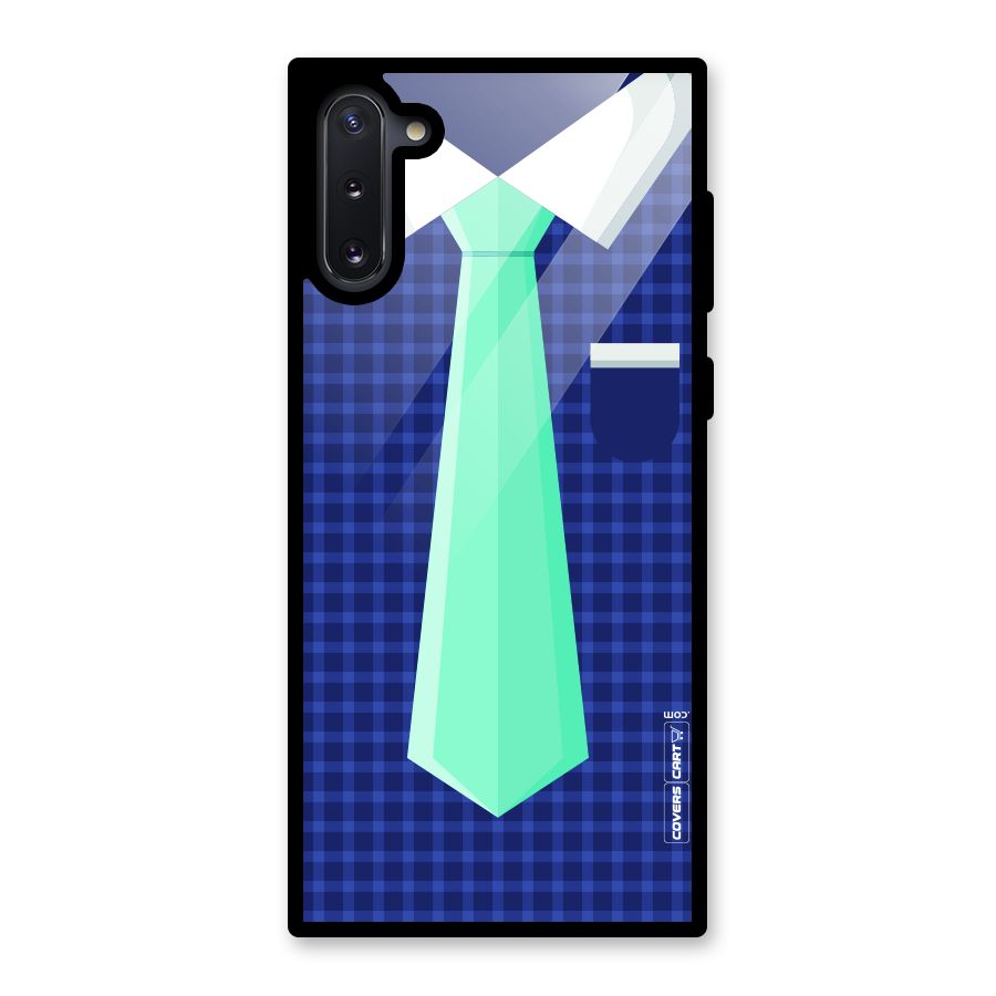 Checked Shirt Tie Glass Back Case for Galaxy Note 10