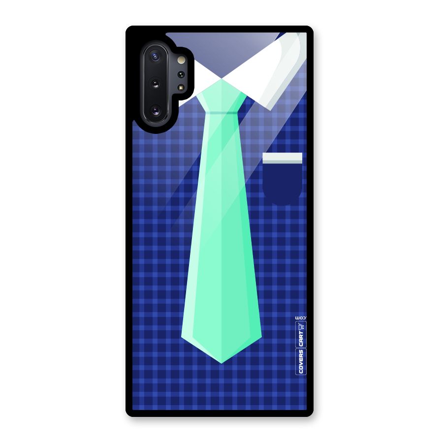 Checked Shirt Tie Glass Back Case for Galaxy Note 10 Plus