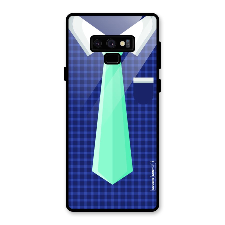 Checked Shirt Tie Glass Back Case for Galaxy Note 9