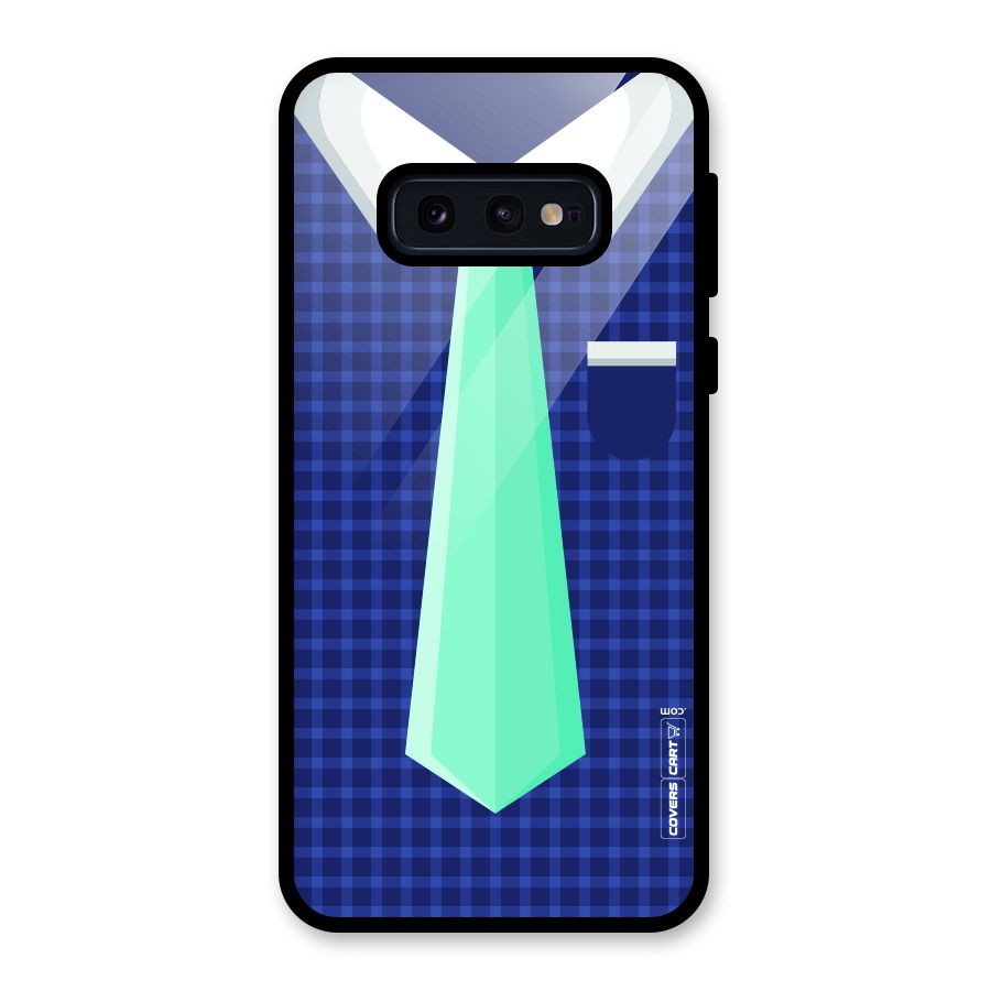 Checked Shirt Tie Glass Back Case for Galaxy S10e