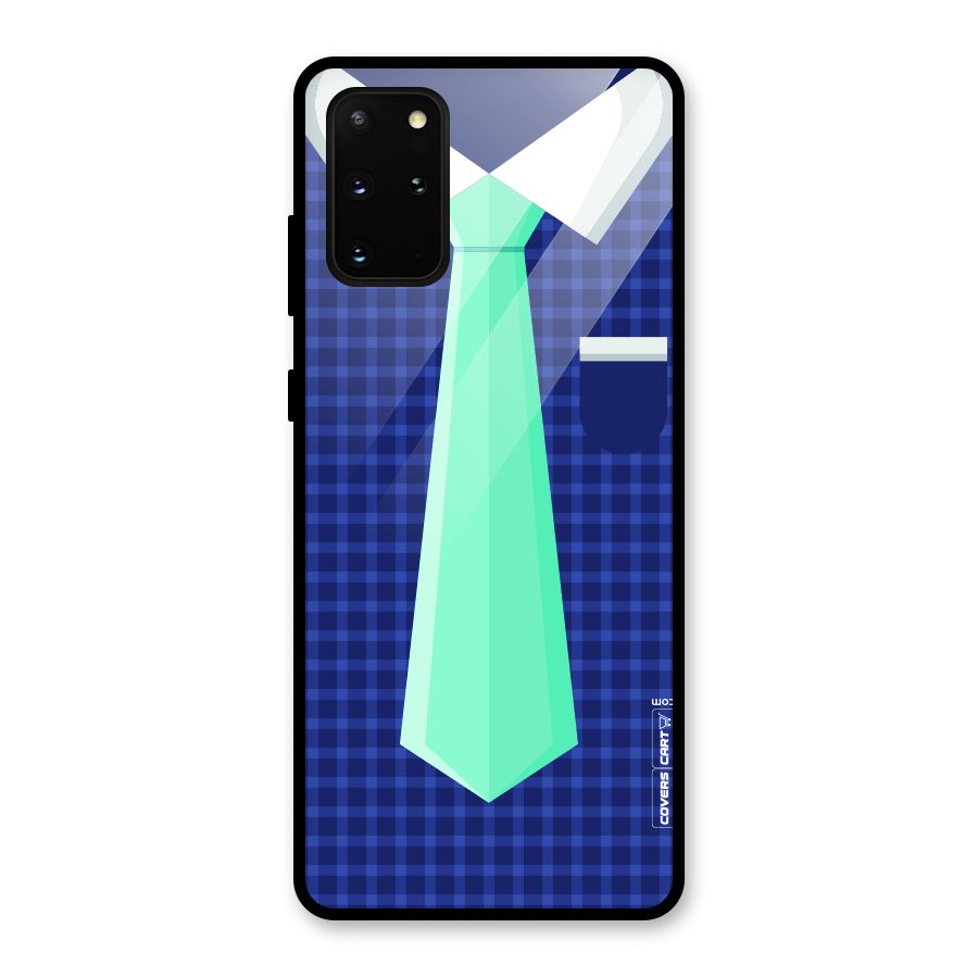 Checked Shirt Tie Glass Back Case for Galaxy S20 Plus