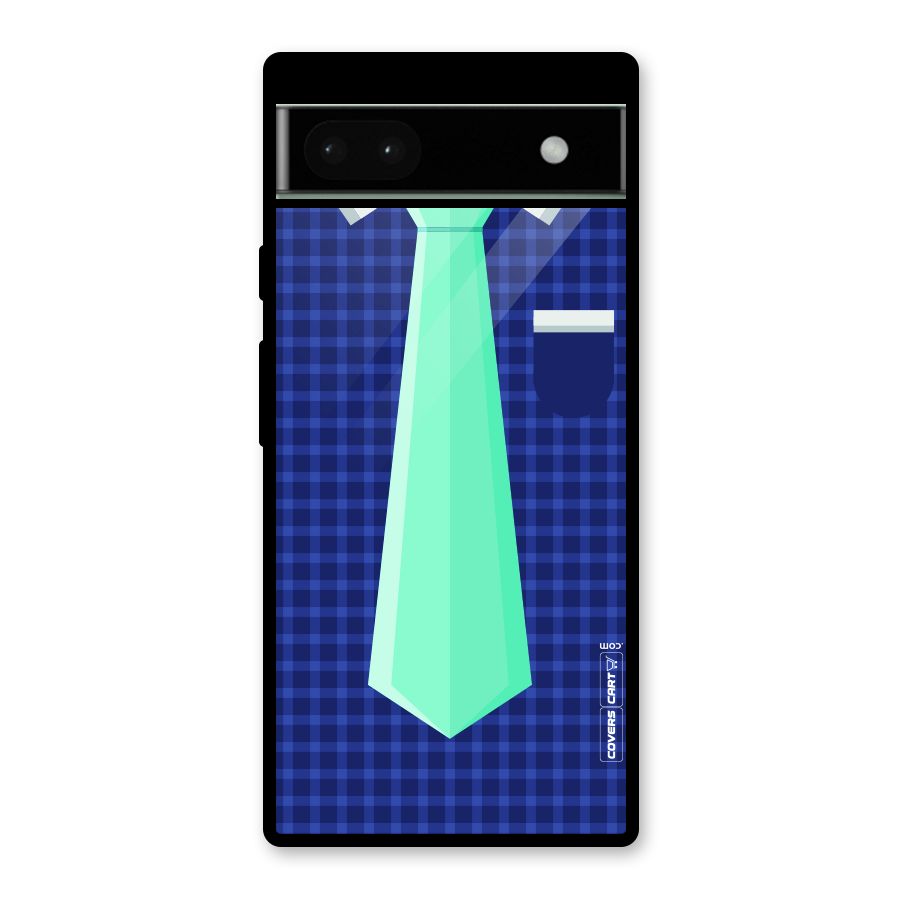 Checked Shirt Tie Glass Back Case for Google Pixel 6a