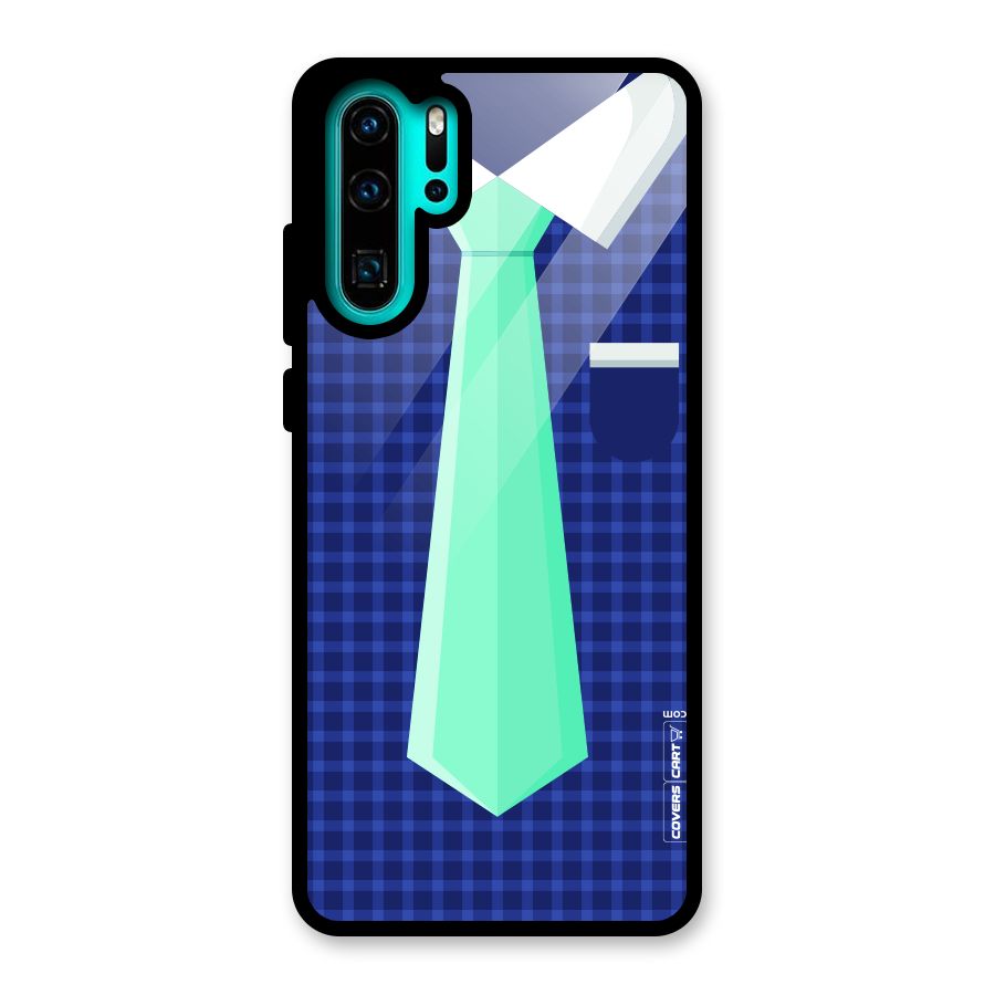 Checked Shirt Tie Glass Back Case for Huawei P30 Pro