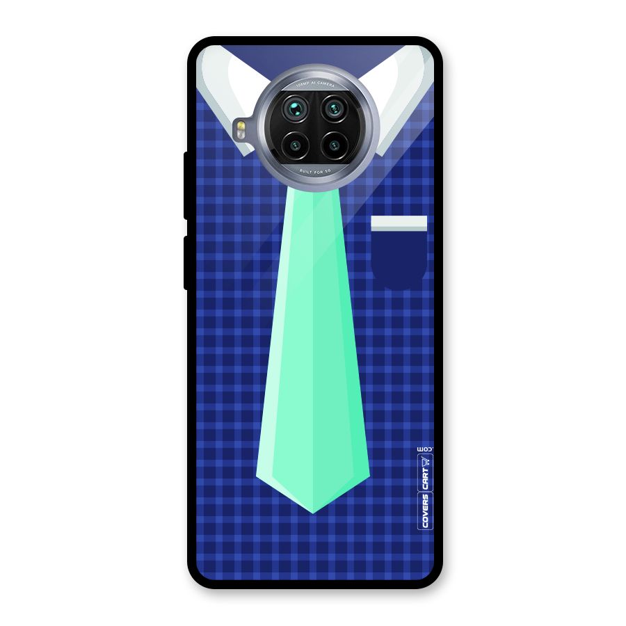 Checked Shirt Tie Glass Back Case for Mi 10i