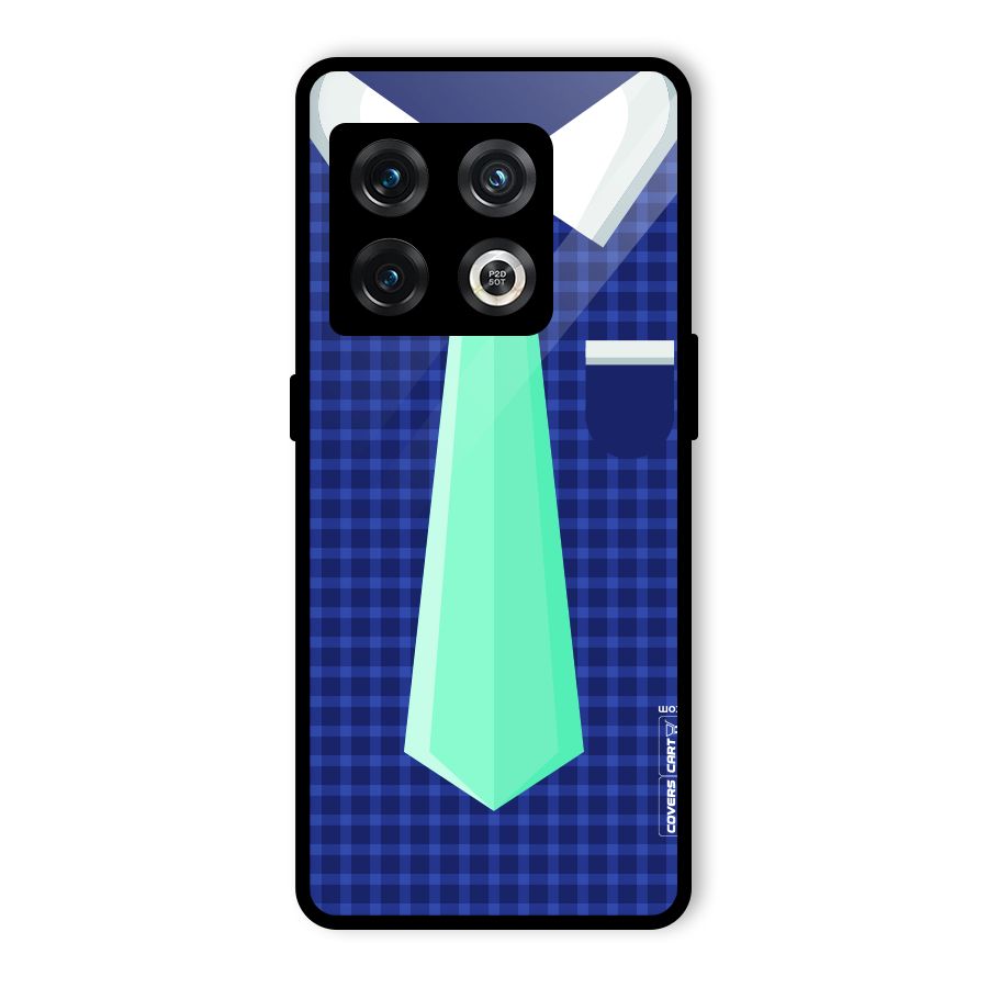 Checked Shirt Tie Glass Back Case for OnePlus 10 Pro 5G
