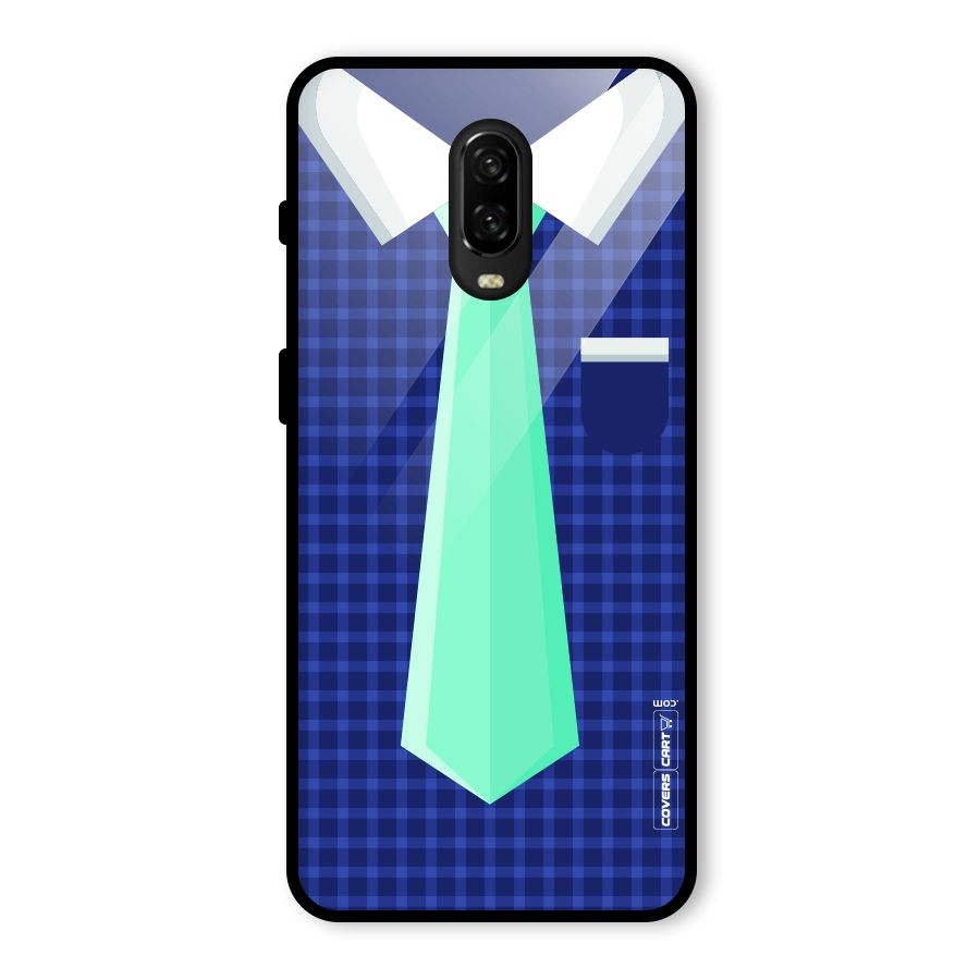 Checked Shirt Tie Glass Back Case for OnePlus 6T