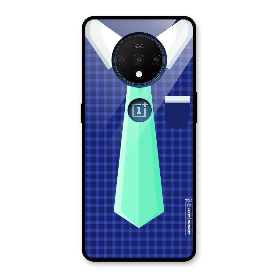 Checked Shirt Tie Glass Back Case for OnePlus 7T