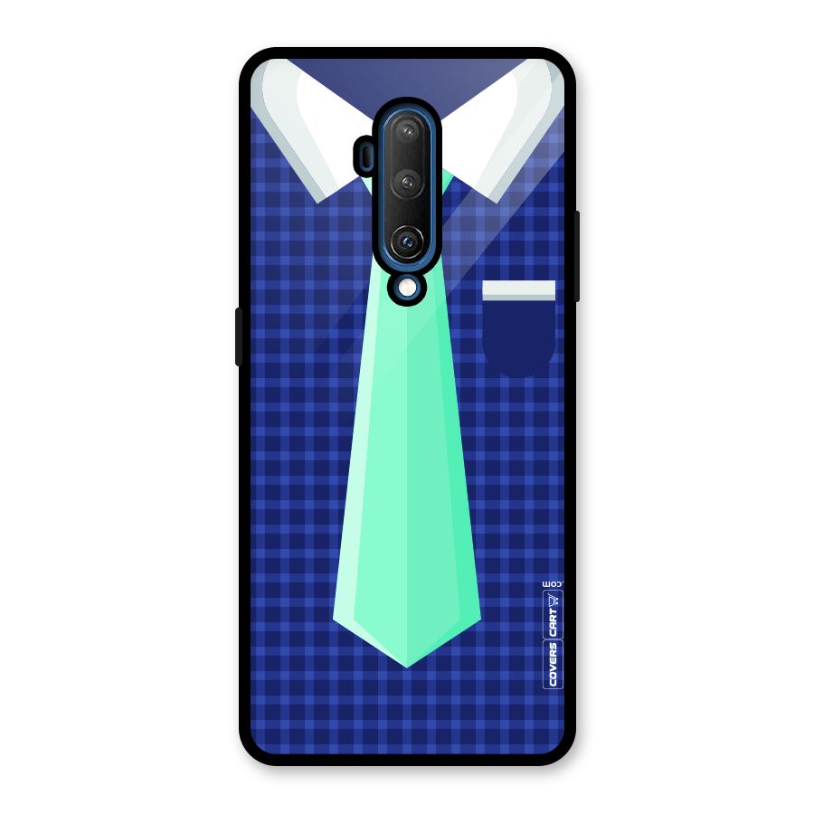 Checked Shirt Tie Glass Back Case for OnePlus 7T Pro