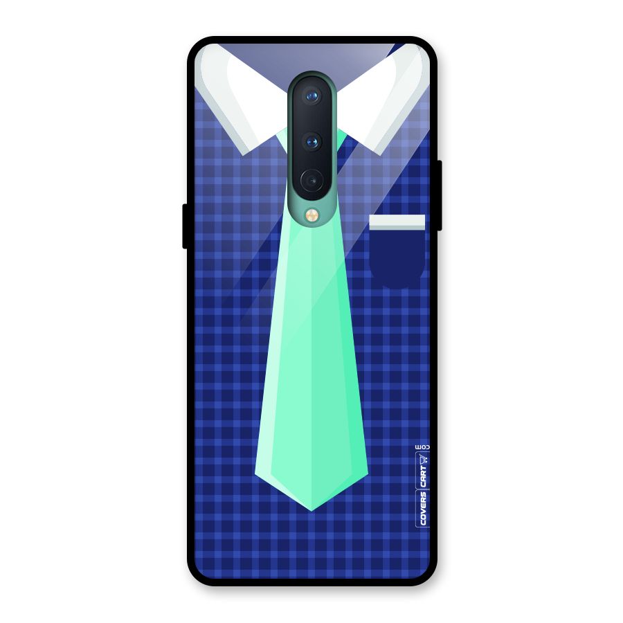 Checked Shirt Tie Glass Back Case for OnePlus 8