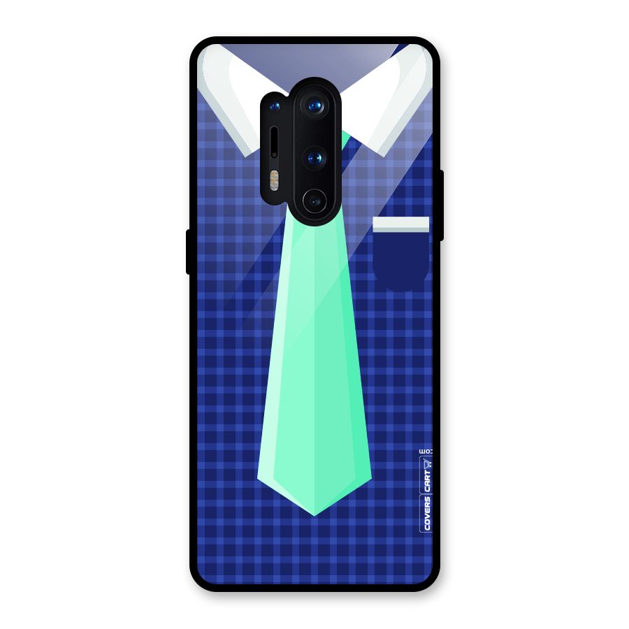 Checked Shirt Tie Glass Back Case for OnePlus 8 Pro