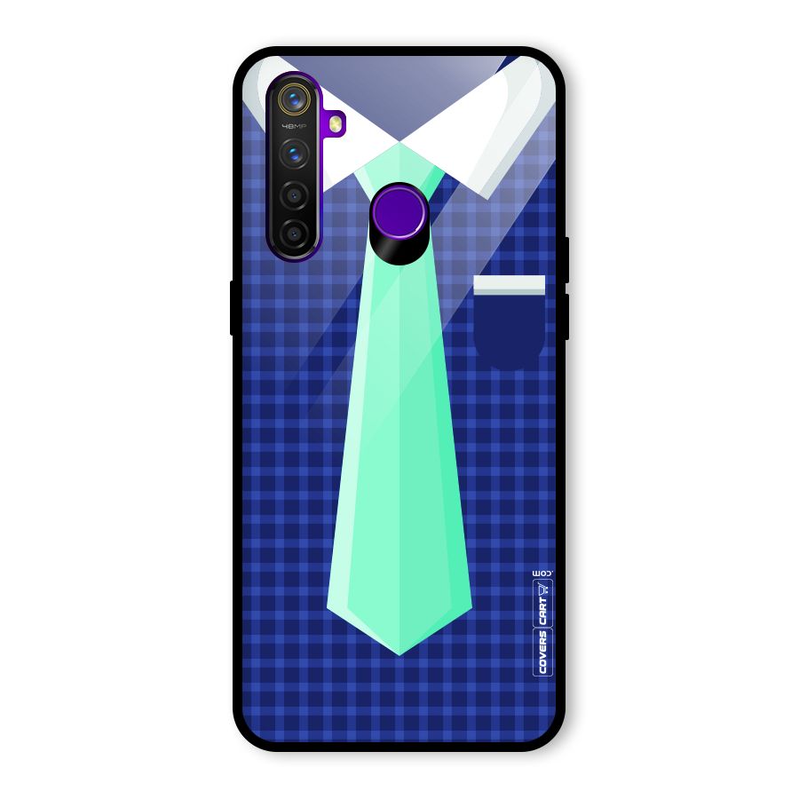 Checked Shirt Tie Glass Back Case for Realme 5 Pro